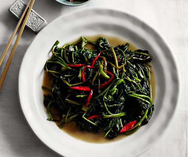 **[Stir-fried water spinach with preserved bean curd (fu yu ong choy)](https://www.gourmettraveller.com.au/recipes/chefs-recipes/stir-fried-water-spinach-with-preserved-bean-curd-fu-yu-ong-choy-8107|target="_blank")**

