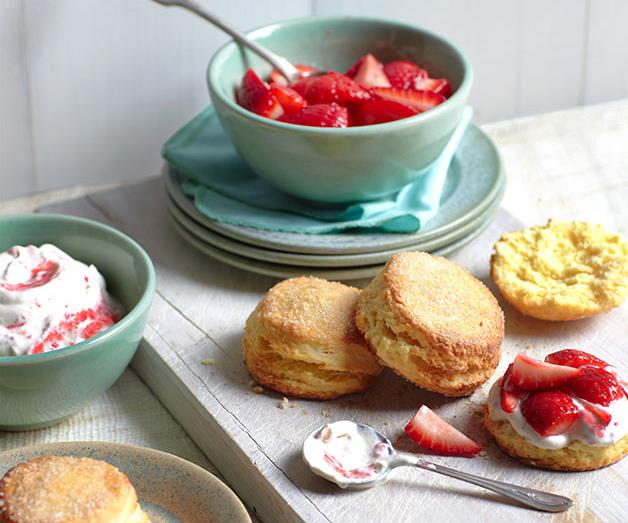 [**Strawberry shortcake with elderflower cream**](https://www.gourmettraveller.com.au/recipes/browse-all/strawberry-shortcake-with-elderflower-cream-8723|target="_blank")
