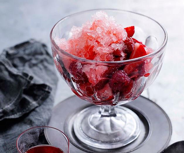 [**Strawberries in moscato syrup with moscato ice**](https://www.gourmettraveller.com.au/recipes/browse-all/strawberries-in-moscato-syrup-with-moscato-ice-10357|target="_blank")
