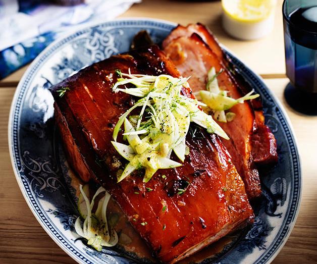 **[Citrus-glazed sticky bacon with apple and fennel salad](https://www.gourmettraveller.com.au/recipes/browse-all/citrus-glazed-sticky-bacon-with-apple-and-fennel-salad-11961|target="_blank")**
