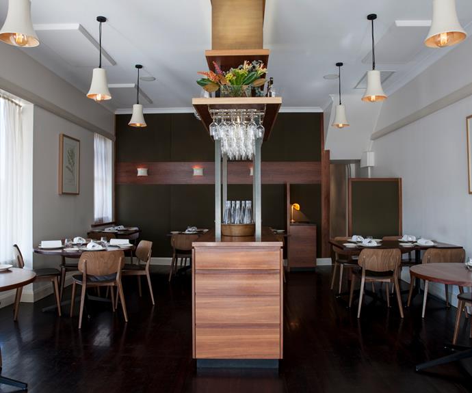 The elegant dining room at Sydney's Sixpenny.