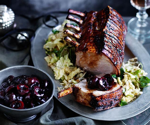 **[Roast pork rack with cherry-ginger relish](https://www.gourmettraveller.com.au/recipes/browse-all/roast-pork-rack-with-cherry-ginger-relish-12400|target="_blank")**