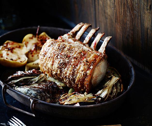 **[Standing rib roast of pork with radicchio](https://www.gourmettraveller.com.au/recipes/chefs-recipes/standing-rib-roast-of-pork-with-radicchio-8096|target="_blank")**