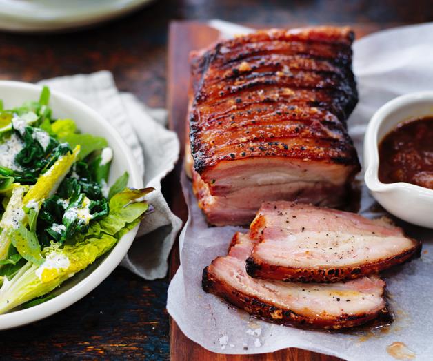 **[Agrarian Kitchen Eatery's roasted pork belly with tomato and cucumber relish](https://www.gourmettraveller.com.au/recipes/browse-all/roasted-pork-belly-with-tomato-and-cucumber-relish-12864|target="_blank")**