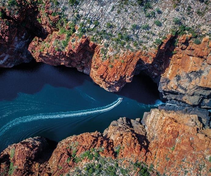 *A stunning aerial view over King George falls in the Kimberley, Australia. Photo: Bruno Cazarini.*