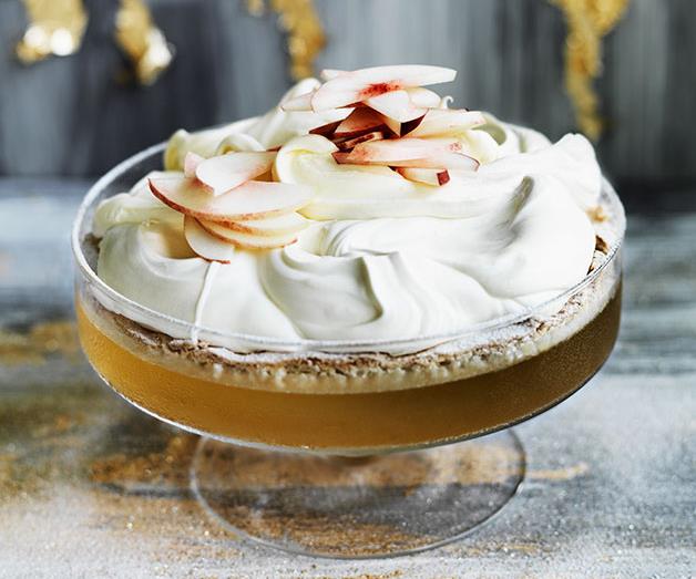 **[Moscato and almond trifle with white peaches](https://www.gourmettraveller.com.au/recipes/browse-all/moscato-and-almond-trifle-with-white-peaches-12124|target="_blank")**