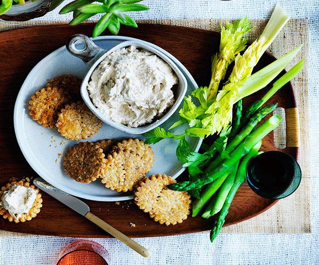 **[French onion dip with cheddar biscuits](https://www.gourmettraveller.com.au/recipes/browse-all/french-onion-dip-with-cheddar-biscuits-12629|target="_blank")**