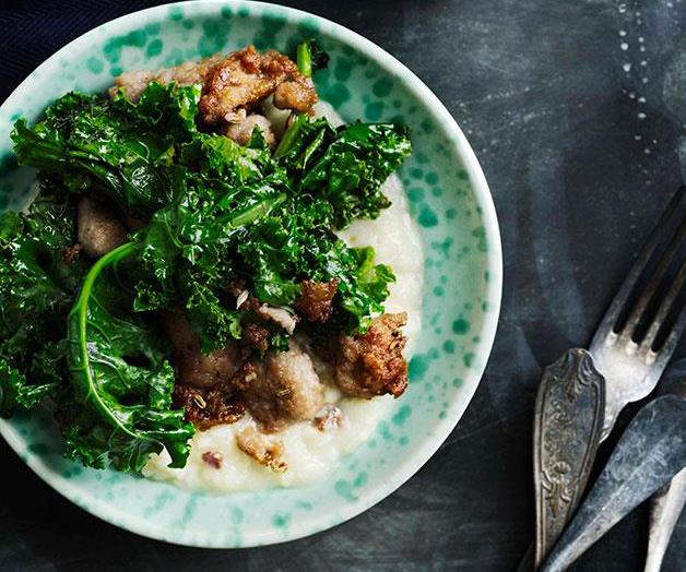**[Kale and sausage risotto](https://www.gourmettraveller.com.au/recipes/browse-all/kale-and-sausage-risotto-10526)**
