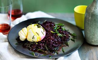 Burrata with balsamic buttered beetroot, vincotto and rosemary