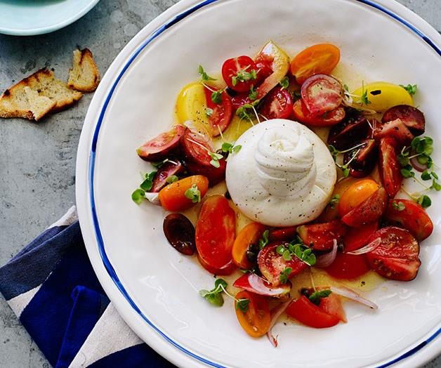 **[Mixed tomato salad with burrata](https://www.gourmettraveller.com.au/recipes/browse-all/mixed-tomato-salad-with-burrata-12155|target="_blank")**
