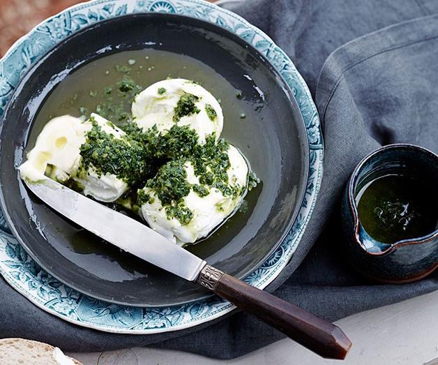 **[Burrata with green relish](https://www.gourmettraveller.com.au/recipes/chefs-recipes/burrata-with-green-relish-8055|target="_blank")**
