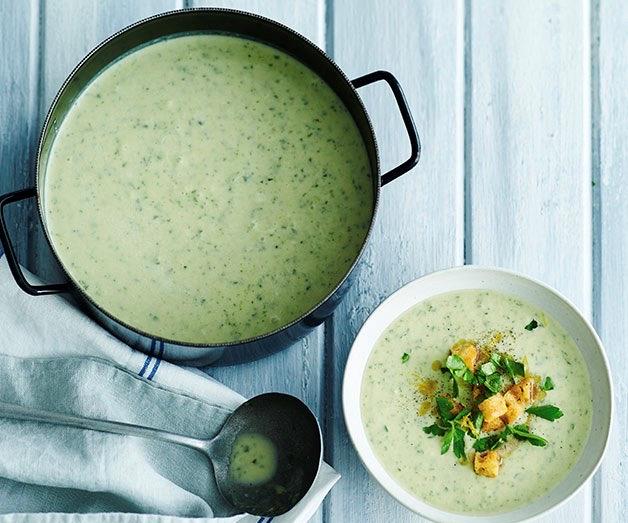 **[Leek and parsley soup](http://www.gourmettraveller.com.au/recipes/fast-recipes/leek-and-parsley-soup-13643|target="_blank")**