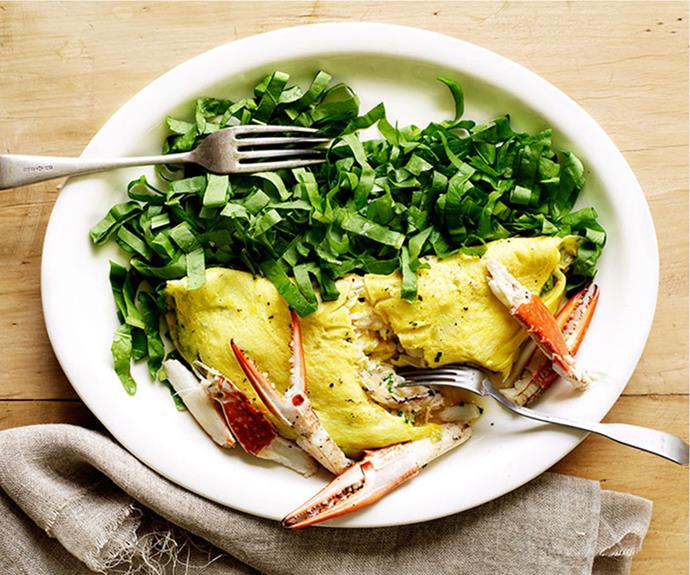 **[Blue swimmer crab omelette with sorrel](http://www.gourmettraveller.com.au/recipes/browse-all/blue-swimmer-crab-omelette-with-sorrel-10207|target="_blank")**