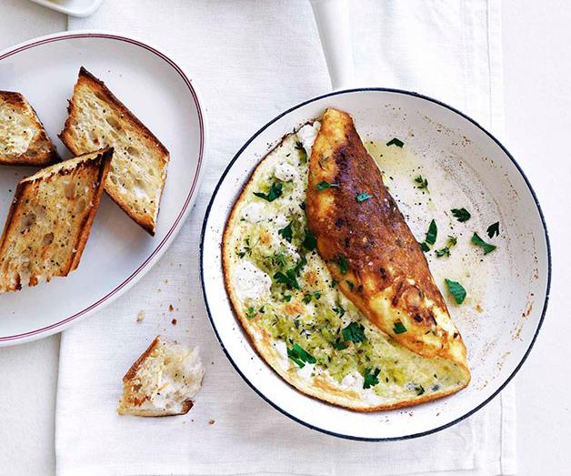 **[Leek and chèvre soufflé omelette](http://www.gourmettraveller.com.au/recipes/fast-recipes/leek-and-chevre-souffle-omelette-13164|target="_blank")**