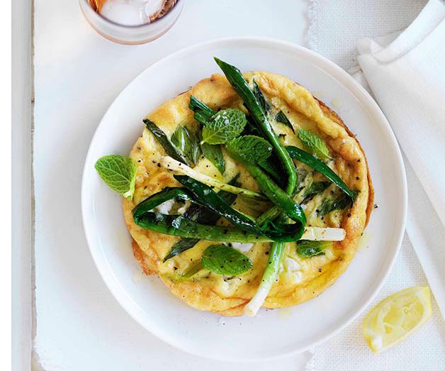 **[Char-grilled leek, chèvre and mint omelettes](http://www.gourmettraveller.com.au/recipes/chefs-recipes/char-grilled-leek-chevre-and-mint-omelettes-9022|target="_blank")**