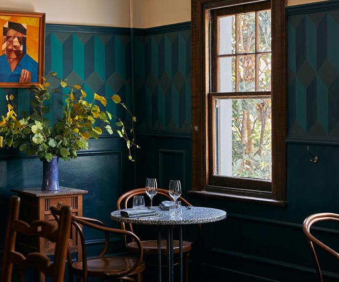 Patsy's in Melbourne dark-hued, moody dining room
