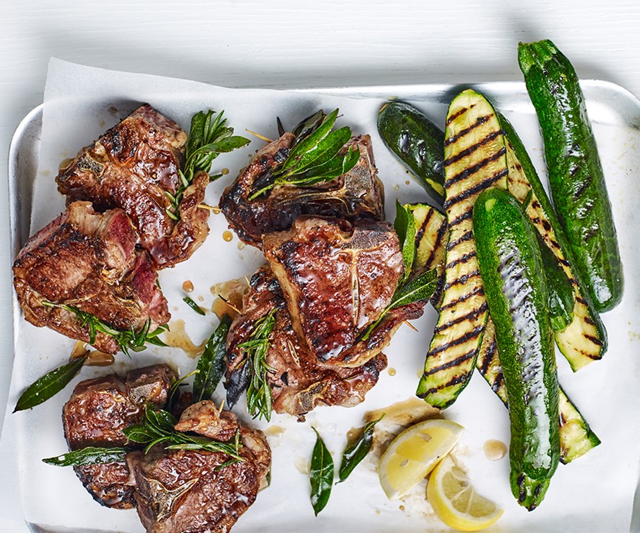 **[Lamb chops with grilled zucchini and tahini](https://www.gourmettraveller.com.au/recipes/fast-recipes/lamb-chops-with-grilled-zucchini-and-tahini-21327|target="_blank"|rel="nofollow")**