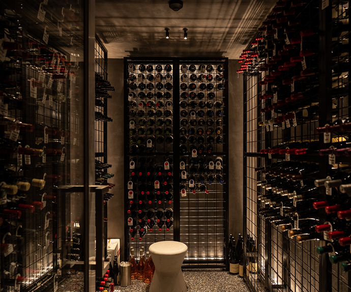 Wine cellar at Reine and La Rue.