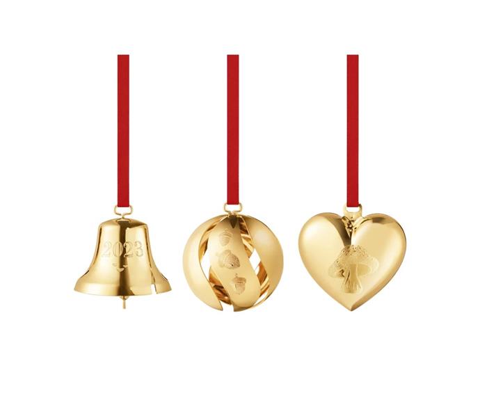 **[Georg Jensen 2023 Christmas collectibles gift set, $129, THE ICONIC](https://iconic.prf.hn/click/camref:1101liQ3t/pubref:gt/destination:https://www.theiconic.com.au/2023-christmas-collectibles-gift-set-2022632.html|target="_blank"|rel="nofollow")**

From legendary Danish jewellery and silverware design house Georg Jensen comes this three-piece 18kt gold-plated collectibles gift set that [is also available in silver](https://iconic.prf.hn/click/camref:1101liQ3t/pubref:gt/destination:https://www.theiconic.com.au/2023-christmas-collectibles-gift-set-2022588.html|target="_blank"|rel="nofollow").
<br><br>
**[SHOP NOW](https://iconic.prf.hn/click/camref:1101liQ3t/pubref:gt/destination:https://www.theiconic.com.au/2023-christmas-collectibles-gift-set-2022632.html|target="_blank"|rel="nofollow")**