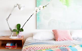 Colourful bedlinen bedroom