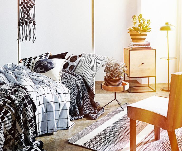 Clash patterns in your bedroom for a fresh look