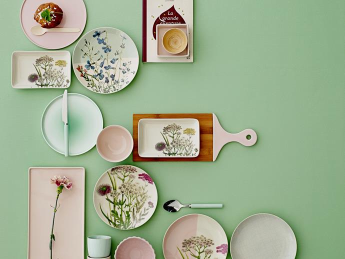 New arrivals at [French Bazaar](http://www.frenchbazaar.com.au/452-bloomingvile/?utm_campaign=supplier/|target="_blank") from Danish brand Bloomingville brings botanical illustration in touch with the most delicate shades of pink and green.