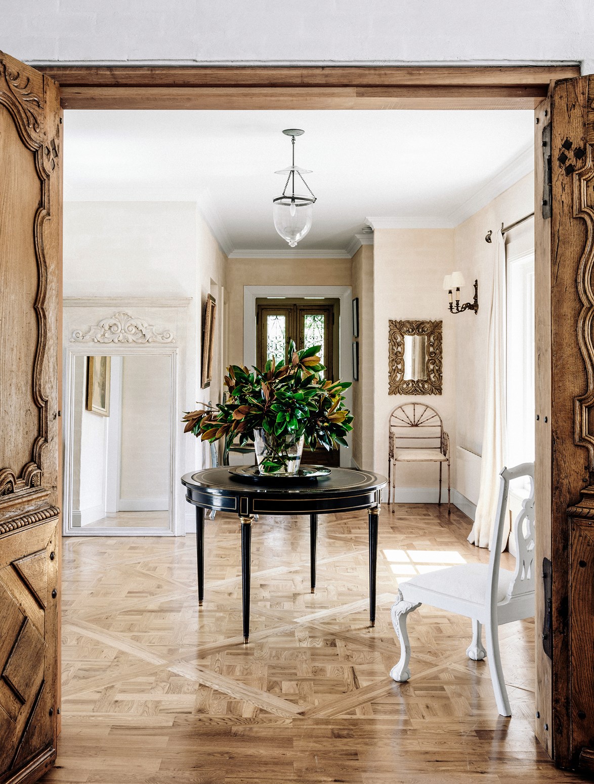 Parquetry flooring is a common design element of French provincial style.