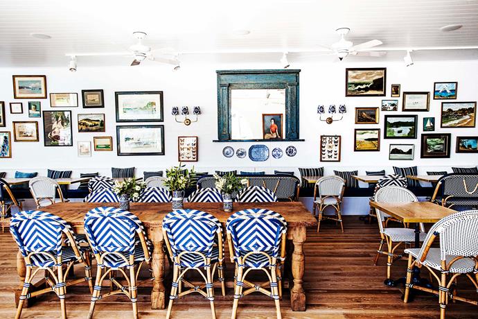 Like every room in the elegant hotel, the 90-seat poolside restaurant, Paper Daisy, has its own individual and relaxed aesthetic. Handpicked antiques and vintage pieces, sourced mainly from America, sit alongside carefully curated Australian treasures. The walls are adorned with an eclectic gallery of seascape artworks.