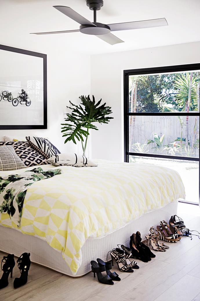 The master bedroom was built in an area where the garage used to be. The bedroom floor is finished with beachy whitewashed floorboards from [Choices Flooring](http://www.choicesflooring.com.au//?utm_campaign=supplier/|target="_blank").