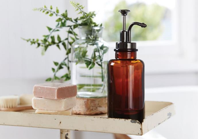 Morgan & Finch Apothecary **soap dispenser**, $24.95, [Bed Bath & Table](http://www.bedbathntable.com.au//?utm_campaign=supplier/|target="_blank").
