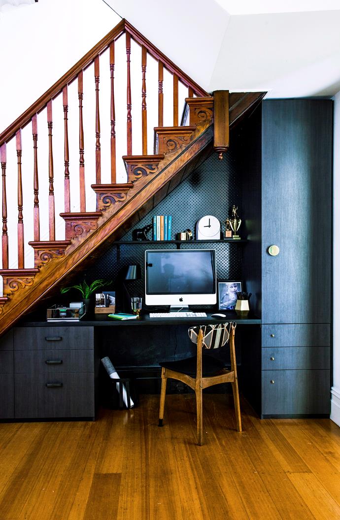 The conversion of an awkward under-stairs space has [resulted in a sophisticated study nook](http://www.homestolove.com.au/room-update-a-study-nook-under-the-stairs-1478|target="_blank").
