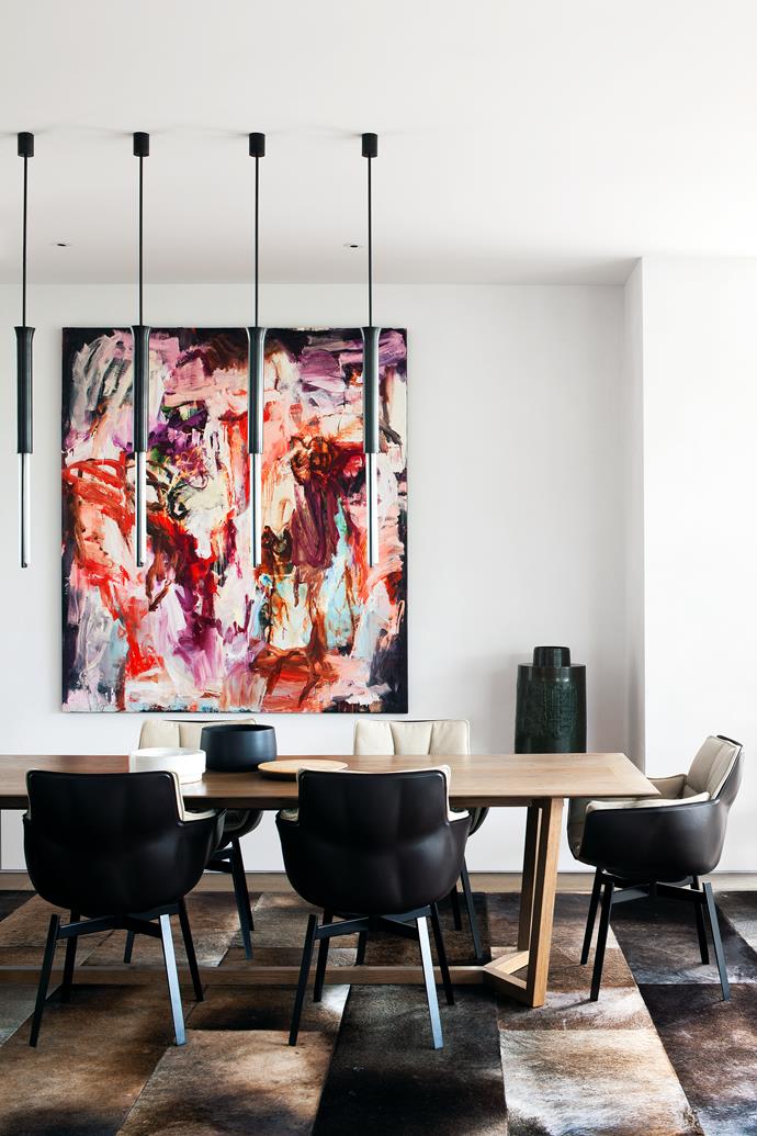 Futuristic pendants hang above the dining table of this [high-tech Melbourne home](http://www.homestolove.com.au/hotel-style-home-celebrates-the-best-of-both-worlds-3294/?utm_campaign=supplier/|target="_blank"). Photo: Shannon McGrath.