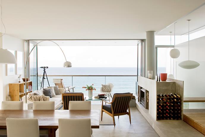 The ocean vista is the star attraction of this home and every seat in the house provides a wonderful vantage point. “From the bench on the landing, you get a view across the void out to the ocean,” says Alison.