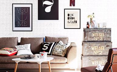 How to hang artwork above a sofa