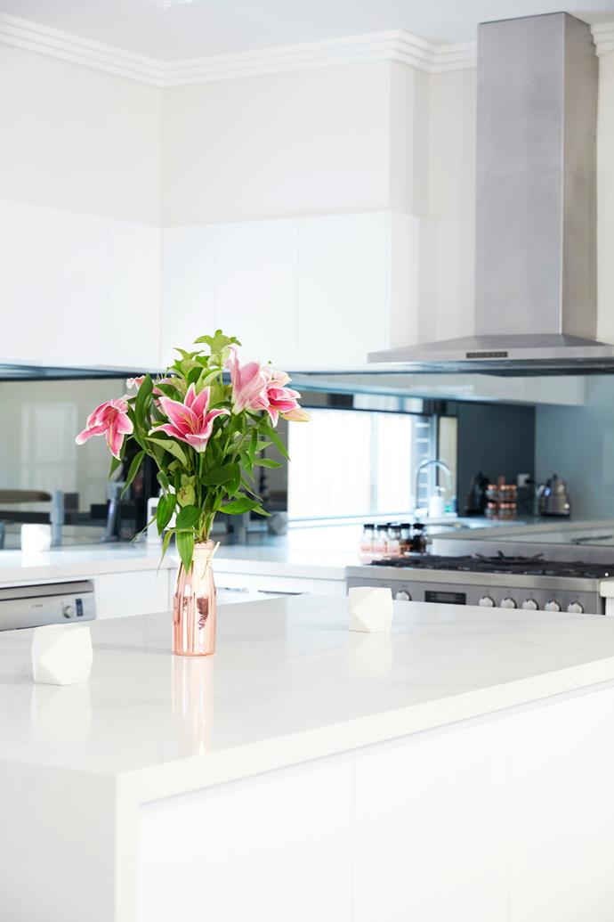 “We love the smoked glass and the quartz surfaces, and we’re really happy we spent a bit more on them,” says Rena.