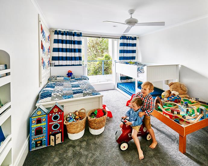 Archie and Monty have plenty of play space in their 'boys room', plus a spare bed for a mate.