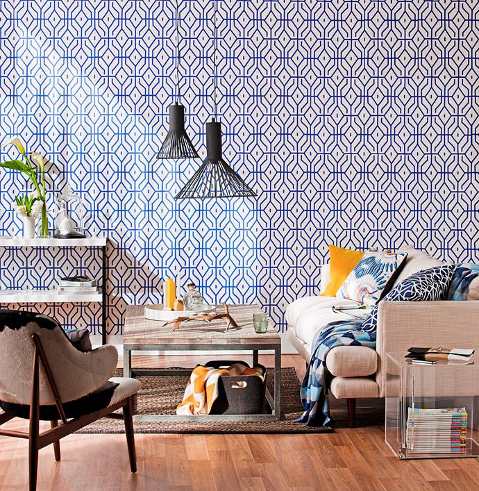 Offset busy, geometric patterns with solid block colours and free-form designs. Photo: bauersyndication.com.au