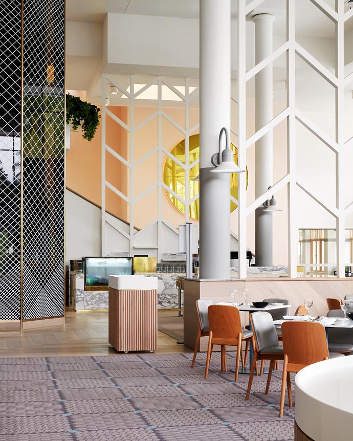 “It was originally moulded on 1970s and 80s Hawaiian style which is why there is such a big internal aspect instead of outward views,” says Miriam of the expansive lobby which remained untouched structurally.