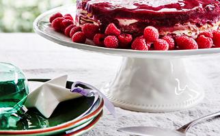 Raspberry curd cake