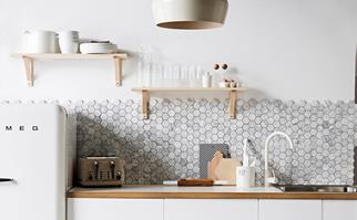 white and timber kitchen