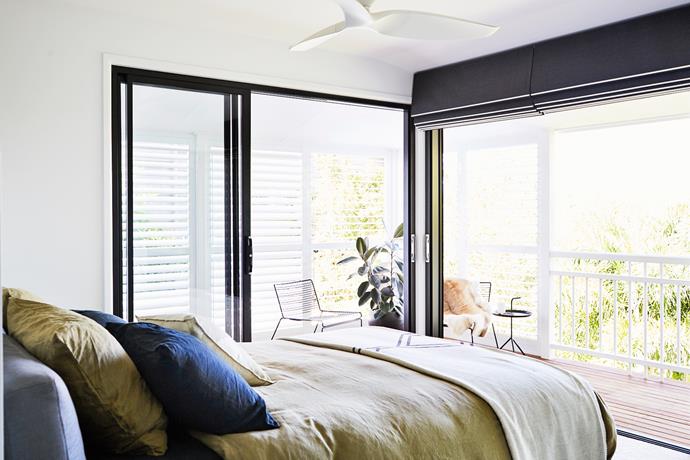 With its deck access, the master bedroom takes full advantage of the leafy outlook.