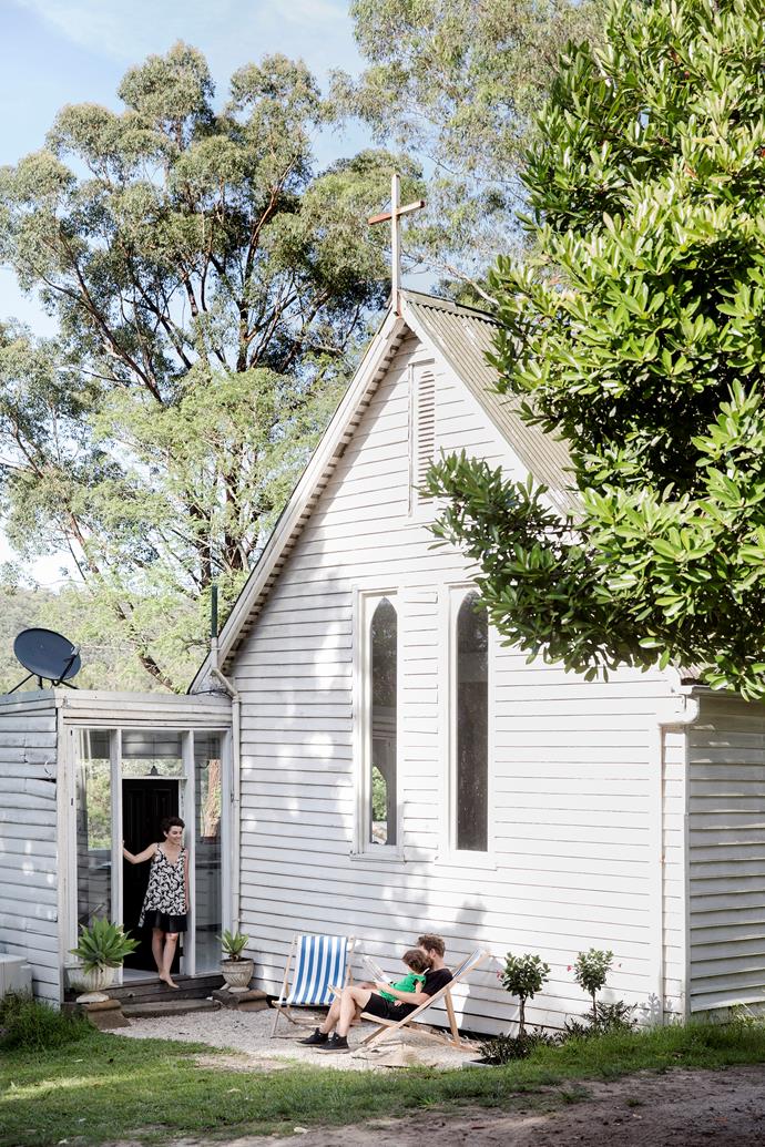 This [eight-by-18 metre former church in Boonah, Queensland](https://www.homestolove.com.au/restored-qld-church-full-of-divine-treasures-13984|target="_blank") - with a mezzanine level and surrounded by Norfolk Pines - has been home to the Carr family since 2010. "I love things that tell a story of where they came from," says Cheryl, the owner.