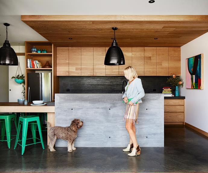 timber and concrete kitchen