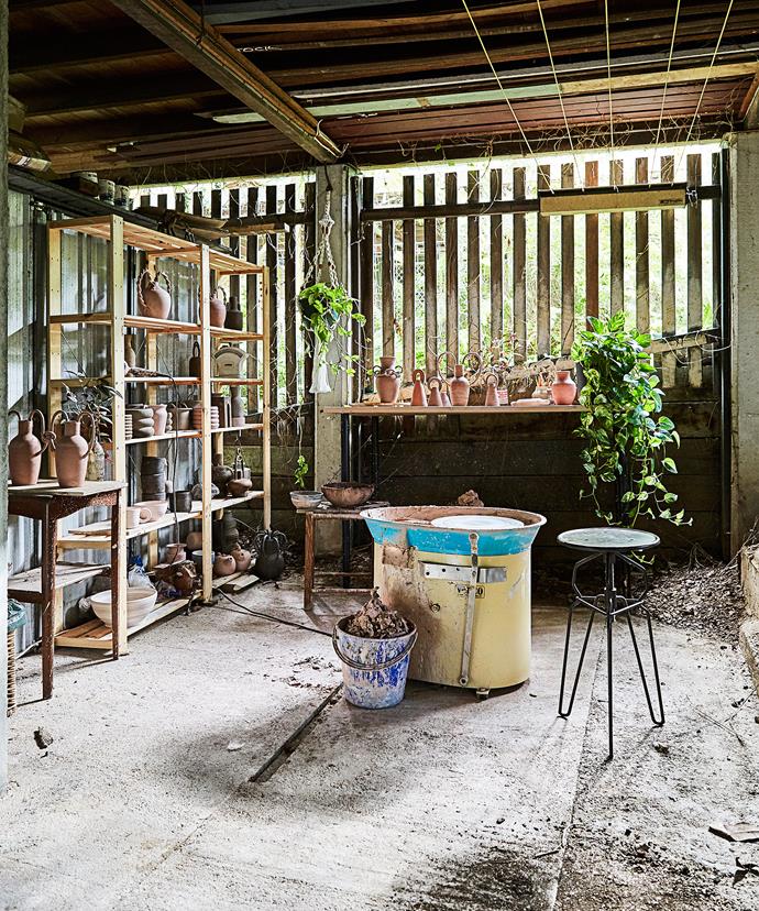 Nicolette's studio is underneath her Queenslander home. It's full of her ceramics, all based on reimagined ancient forms.