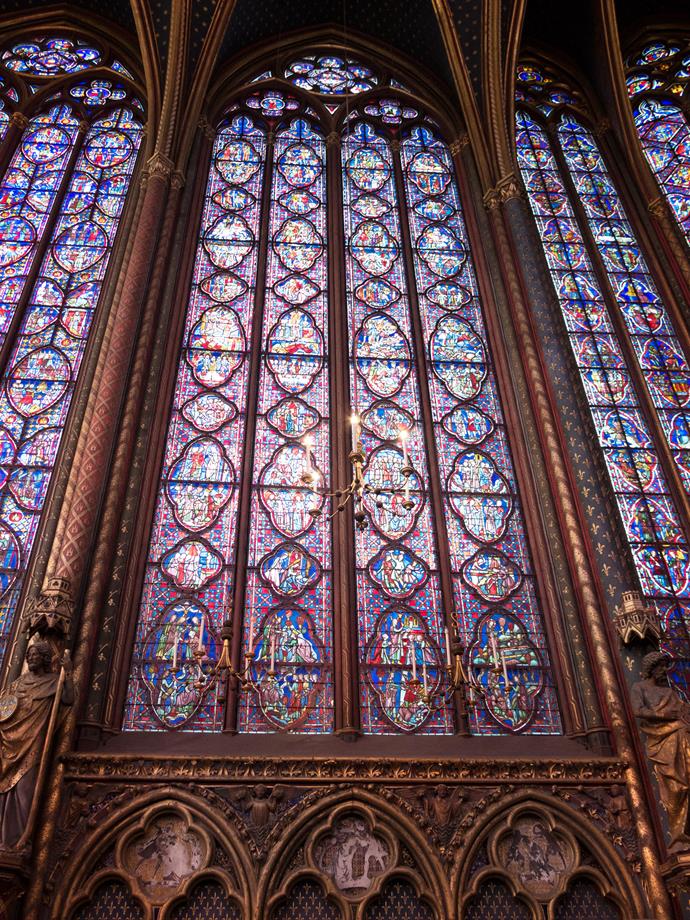 Colourful stained glass at Saint-Germain-des-Prés church.