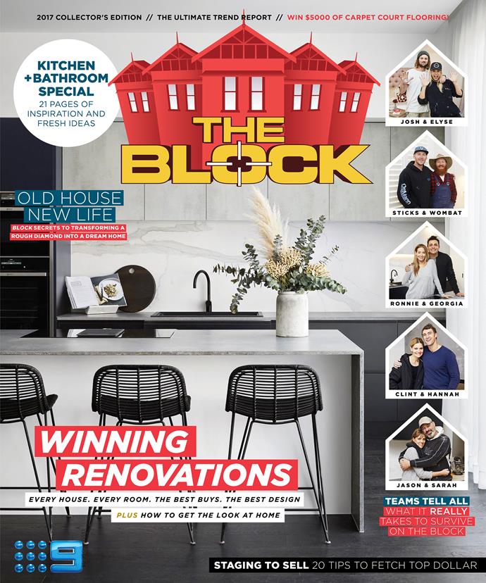 For more renovation and decorating inspiration and to relive all your fave reno moments from the show, pick  up a copy of The Block magazine today.