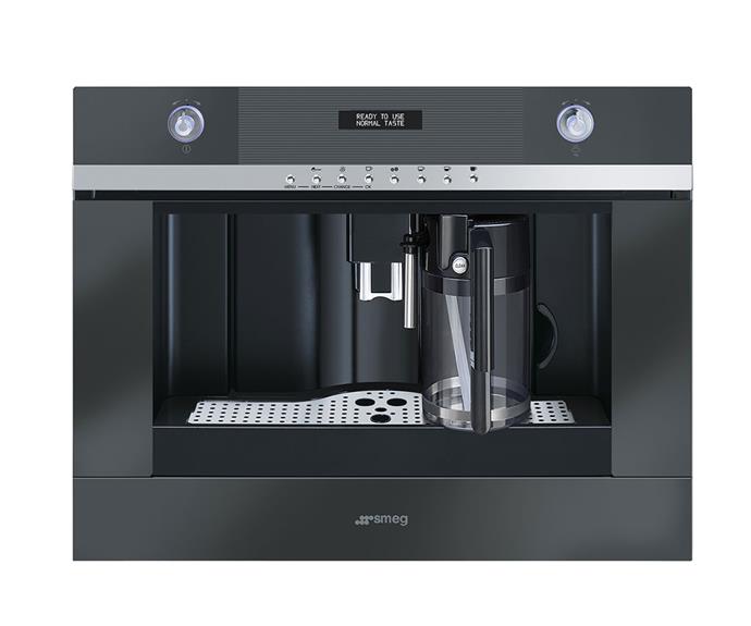 Black Linear coffee machine, $4,690, [Smeg](http://www.smeg.com.au/product/cmsc451ne/|target="_blank"|rel="nofollow").