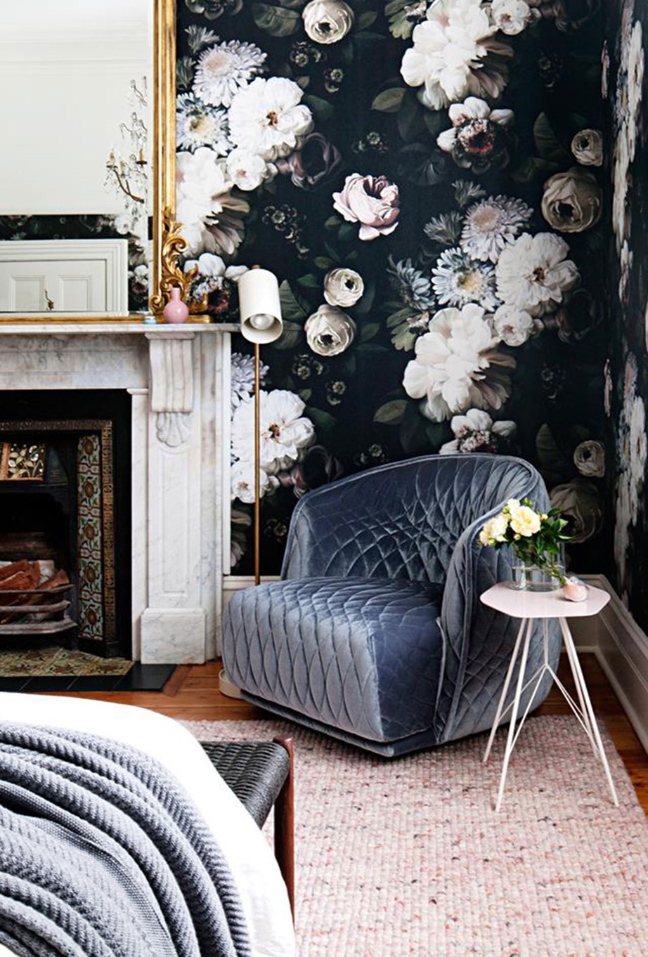 **Adorn your walls:** Gothic interiors call for patterned wallpapers or timber wainscoting, as well as early Victorian-era dado rails or picture rails. If you don't want to commit to completely [dark walls](https://www.homestolove.com.au/dark-wall-ideas-18639|target="_blank"), consider painting up to a dado rail or wallpapering a feature wall only. Floral or damask wallpaper is ideal.