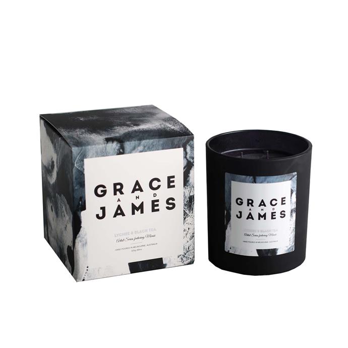Lychee & Black Tea Candle, $59.95, from Life Interiors.