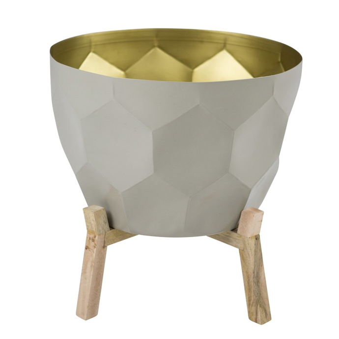 Bloom in Gold Planter in Dove, $159, from Ziporah Lifestyle.